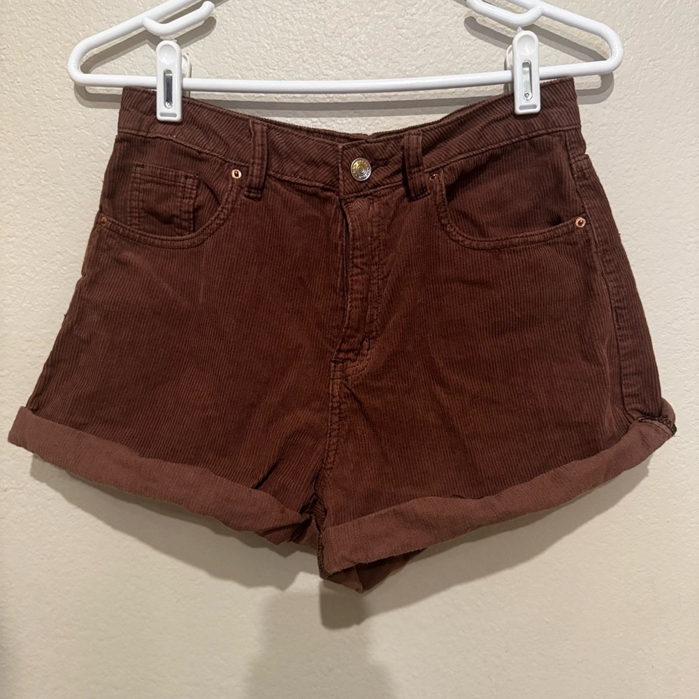 PacSun High Waist Brown Corduroy Mom Shorts